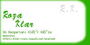 roza klar business card